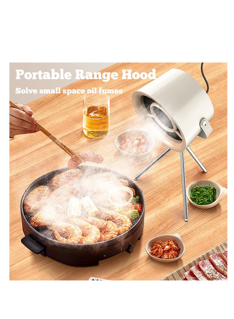 SOLARAE Desktop Range Hood, Portable Range Hood with 3 Speed Adjustment, Detachable Filter Screen Adsorbed Oil, Mini Range Hood Kitchen Exhaust Fan, Suitable for Indoor Hot Pot BBQ Camping Dormitories - Image 2