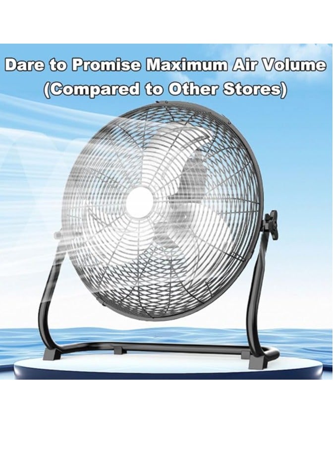 Shard Floor Fan Industrial Fan 16-Inch High-Velocity Pure Copper Motor with 4 Speeds 130 Degree Adjustable Tilt Ideal for Home or restaurant or Garage or Workshop  - Image 2
