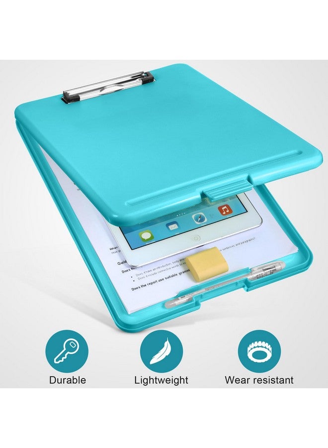 تشينكو 10 قطع من لوح الحافظة مع تخزين لوح الحافظة البلاستيكي للتمريض لوح الحافظة القابل للطي مع مشبك منخفض الارتفاع للمنزل والمكتب والمدرسة، مقاس 9.5 × 13.5 بوصة (لون مشرق) - Image 5