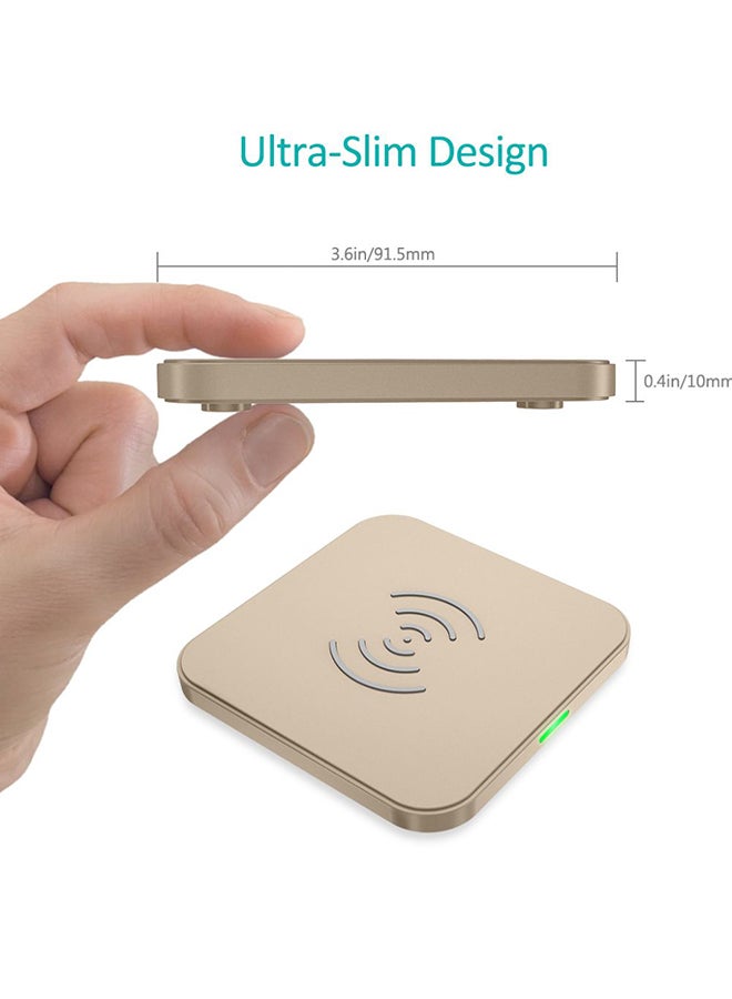 CHOETECH 7.5W Wireless Charger Pad For Apple iPhone Xs/Xs Max/Xr, Apple iPhone X/8/8 Plus, Support 10W Fast Wireless Charging For gold - Image 3