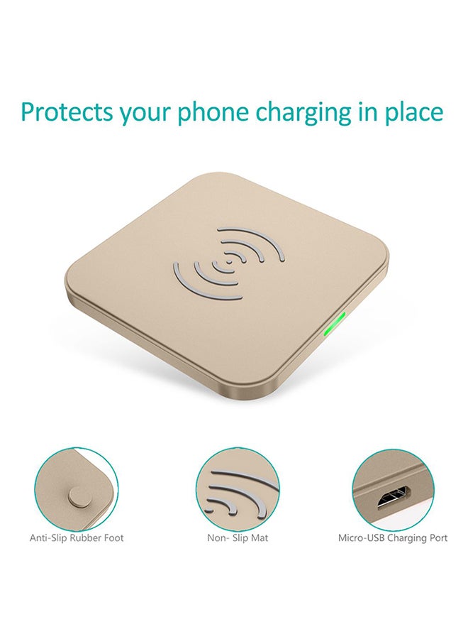 CHOETECH 7.5W Wireless Charger Pad For Apple iPhone Xs/Xs Max/Xr, Apple iPhone X/8/8 Plus, Support 10W Fast Wireless Charging For gold - Image 2