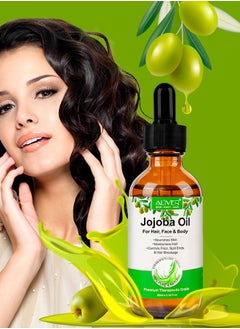 Organic Jojoba Oil 100% Pure Natural and Cold Pressed for Hair Face Body Nails Rich in Vitamin E for Healthy Skin Hair Breakage and Split Ends
