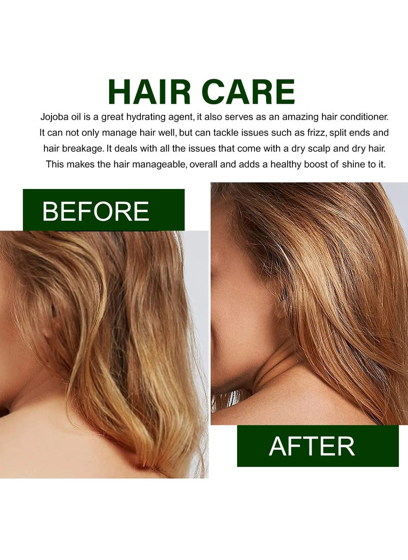 ALIVER - Organic Jojoba Oil 100% Pure Natural and Cold Pressed for Hair Face Body Nails Rich in Vitamin E for Healthy Skin Hair Breakage and Split Ends - Image 1