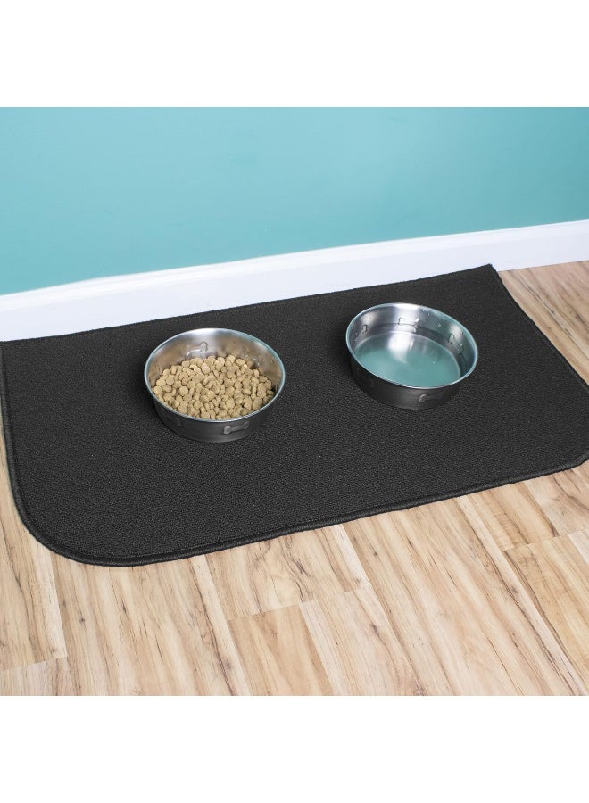 Ritz Solid Accent Rug 18 x 30 Stain Resistant Kitchen or Living Room Floor Mat Latex Backing Machine Washable Black - Image 2