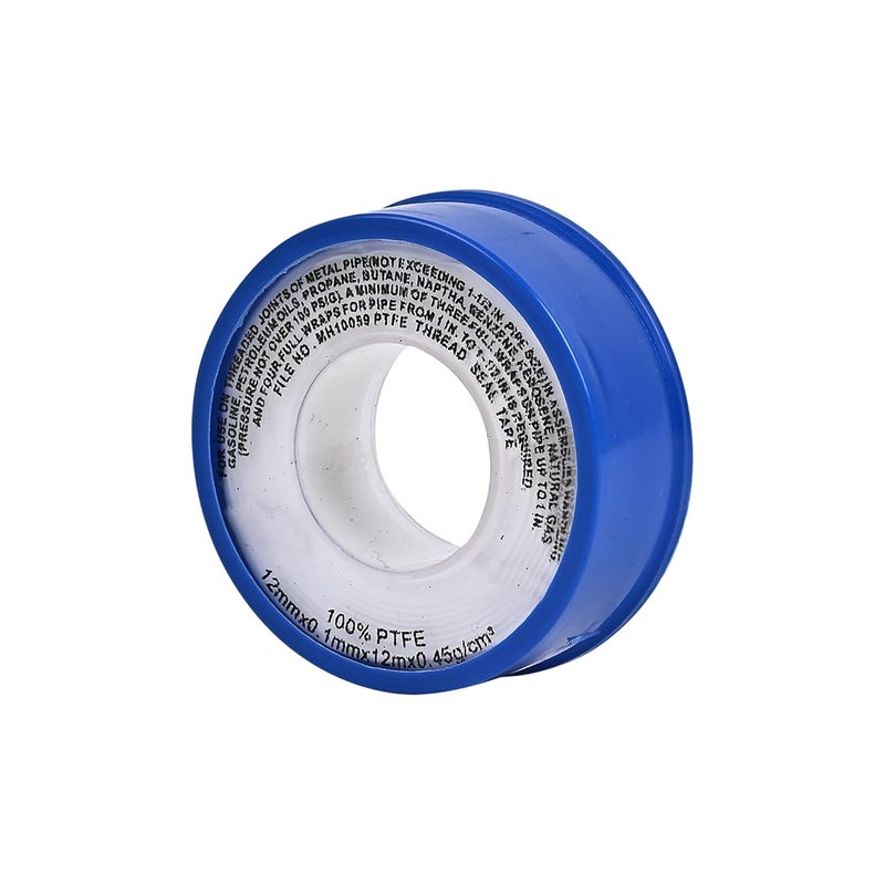 Prem Tiles شريط لاصق من PTFE لمانع تسرب المياه | شريط لاصق أبيض بقطر 12 مم وطول 10 م للأنابيب والصنابير والدش والغاز وإصلاحات السباكة - كثافة عالية، غير سامة | صنع في الهند (عبوة من 1) - Image 2