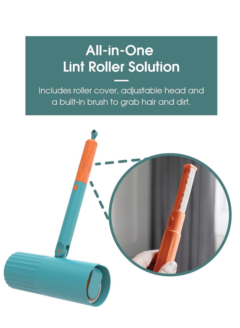 A.M Useful Co Extendable Lint Roller -Lint Roller for Pet Hair, Couch Lint Roller, Large Lint Roller, Lint Roller for Floor With Sticky Sheets, Two Stick With One Refill For Each Size And One Holder(Blue) - Image 3