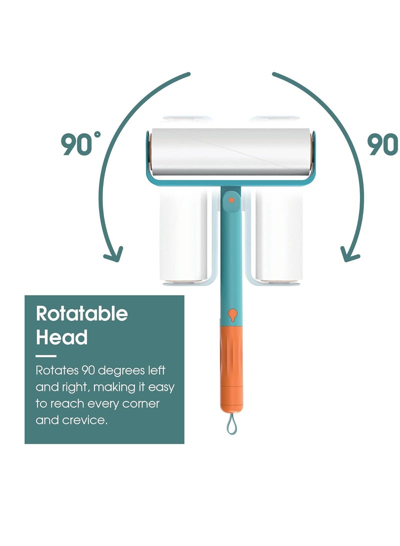 A.M Useful Co Extendable Lint Roller -Lint Roller for Pet Hair, Couch Lint Roller, Large Lint Roller, Lint Roller for Floor With Sticky Sheets, Two Stick With One Refill For Each Size And One Holder(Blue) - Image 4