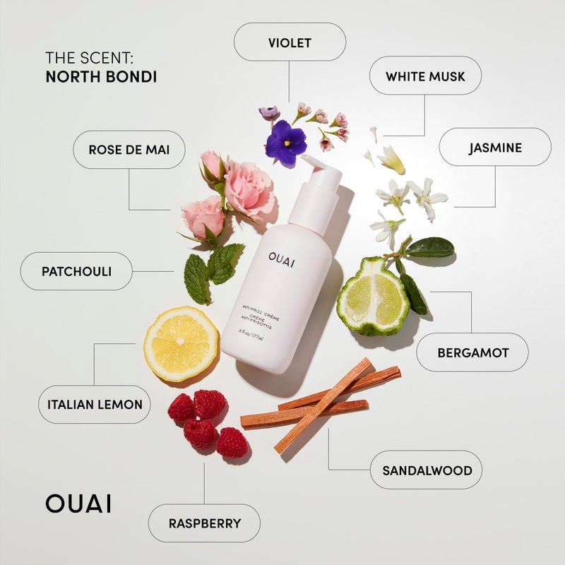 OUAI Anti Frizz Cream Travel Duo - Moisturizing Hair Cream with Frizz Control & Heat Protection - Provides Lasting Hydration with Jackfruit & Beetroot - Paraben & Sulfate Free (2 Count, 6 Oz/ 3 Oz) - Image 5