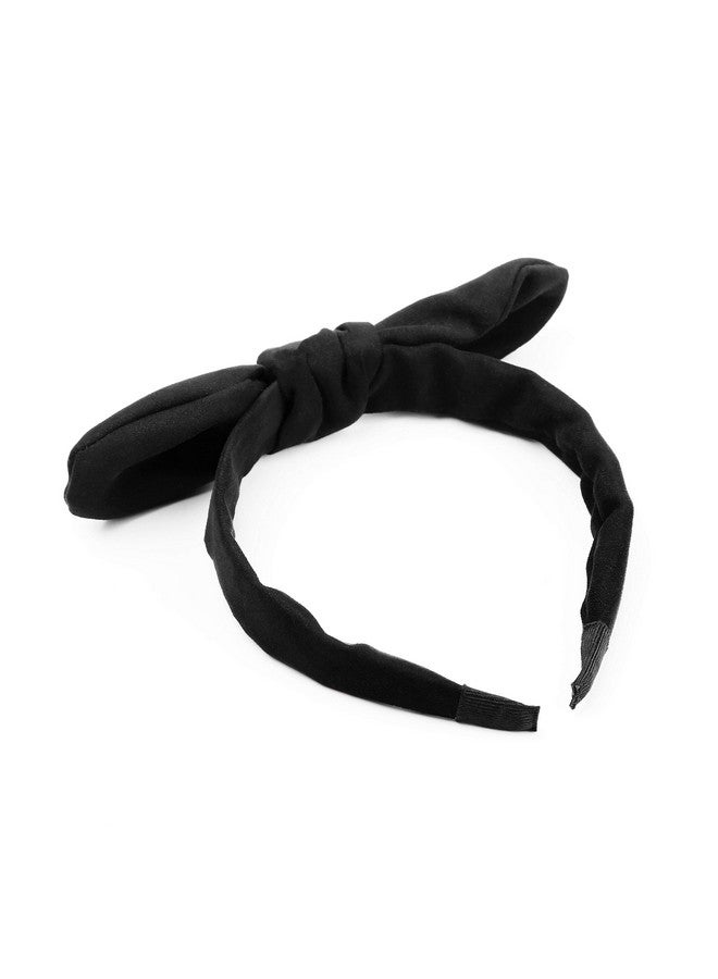 Huachi Bow Headbands For Girls Women Halloween Black Headwrap Cute Turban Hair Hoop Knotted With Bunny Ears Vintage Hair Accessories - Image 4