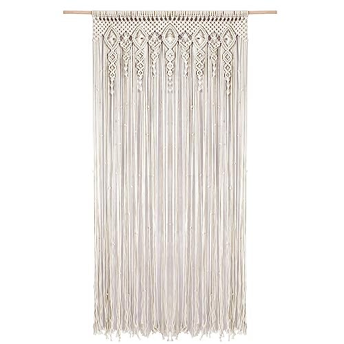Foreate Boho Macrame Doorway Curtains for Windows, Large Macrame Wall Hanging, Handmade Window Curtain for Living Room Bedroom, Wedding Backdrop Bohemian Home Decor, 1 Panel 79" L x 35" W - Image 1