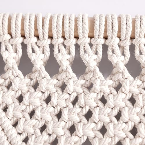 Foreate Boho Macrame Doorway Curtains for Windows, Large Macrame Wall Hanging, Handmade Window Curtain for Living Room Bedroom, Wedding Backdrop Bohemian Home Decor, 1 Panel 79" L x 35" W - Image 5