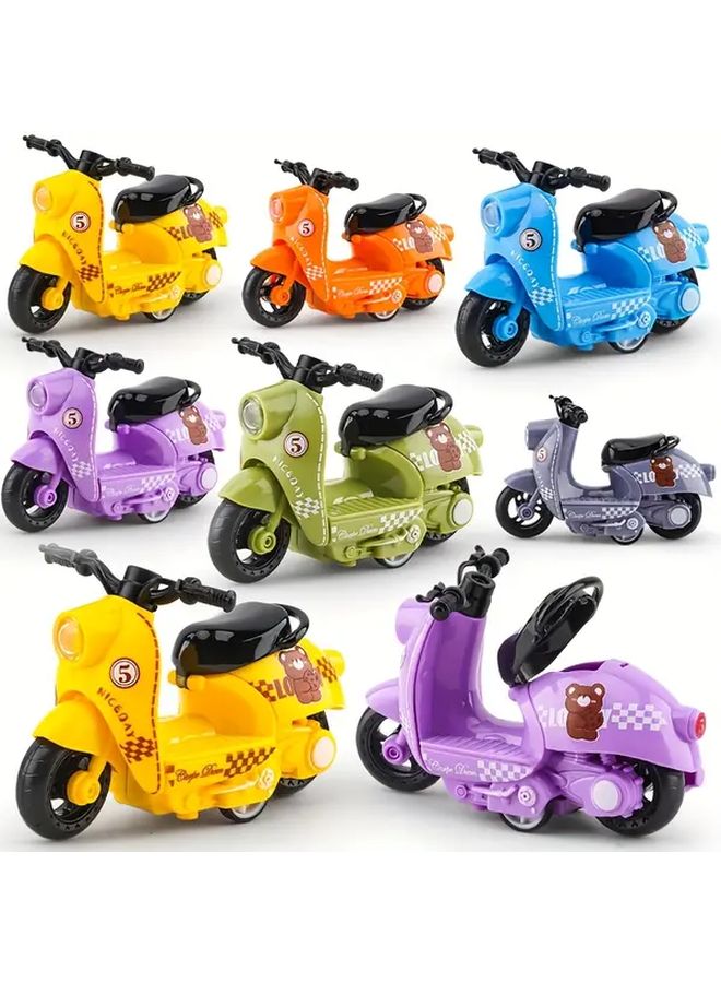 Blue Cartoon Pull Back Motorcycle Toy Car No Electricity Needed Durable Outdoor Play - Image 2