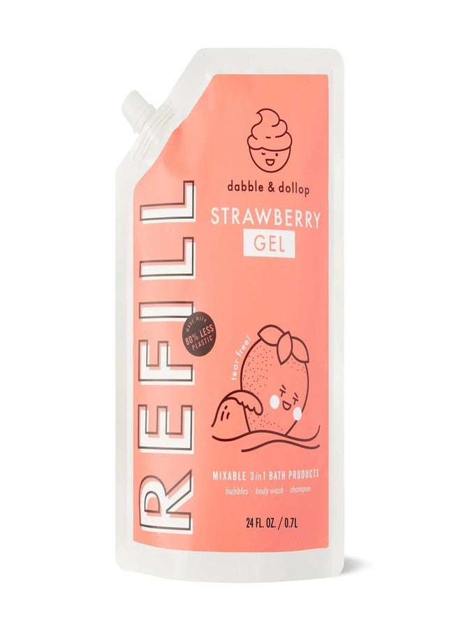 Dabble & Dollop Strawberry Body Wash Refill - All Natural Fragrances, Dermatologist Tested, Tear-Free, Non-Irritating, Hypoallergenic, pH Balanced, Leaping Bunny Certified (24oz) - Image 1