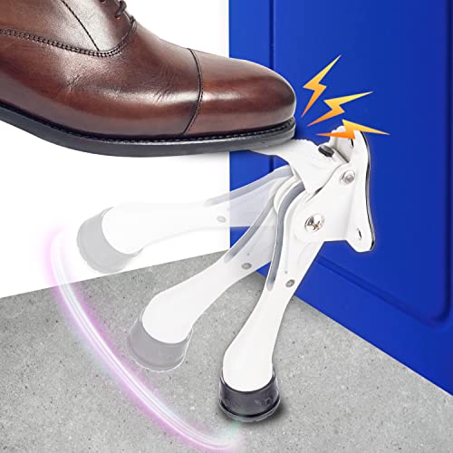Hashi One Touch Kickdown Door Stopper, Door Holder, Heavy Duty Door Stops, Bottom of Door, Height-Adjustable Rubber Tips by HASHI (White 4 inch x 1pack) - Image 2