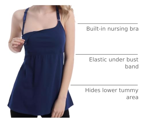 SUIEK Women's Nursing Tank Top Cami Maternity Bra Breastfeeding Shirts (Large) - Image 3