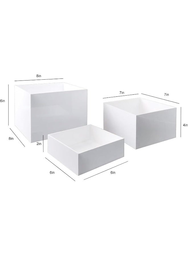 TPGP Buffet Risers, 6"X7"X8" Catering Supplies Buffet Display, Cake Stand 0.16 Inch Thicker Acrylic Cube Display Nesting Risers With Hollow Bottoms, Dessert Table Display Set, Acrylic Risers 3Pcs - Image 3