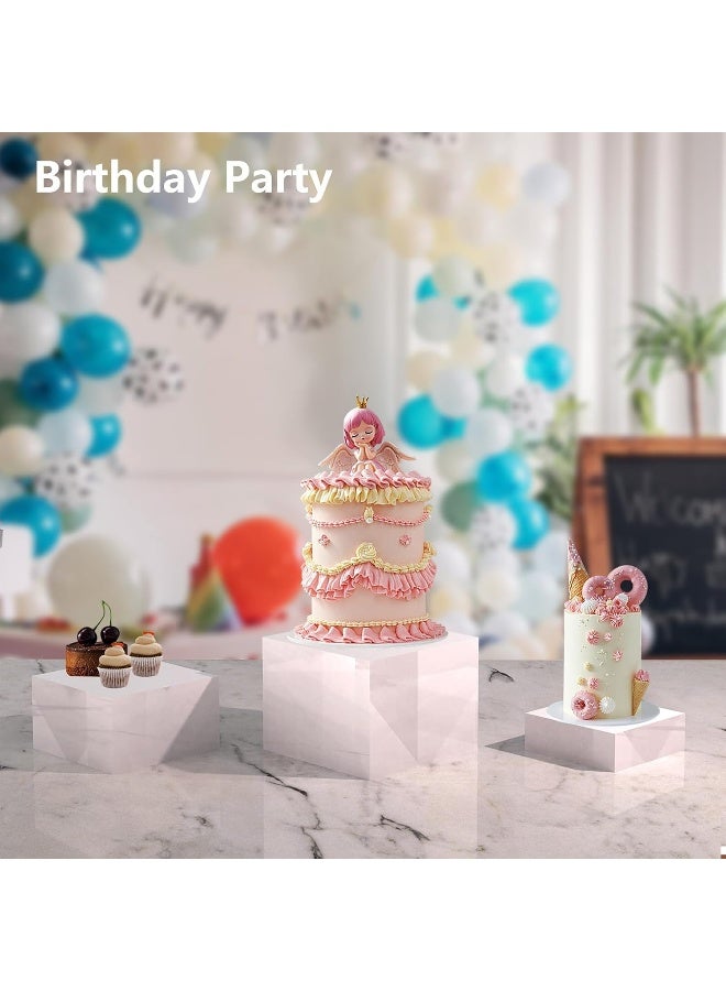 TPGP Buffet Risers, 6"X7"X8" Catering Supplies Buffet Display, Cake Stand 0.16 Inch Thicker Acrylic Cube Display Nesting Risers With Hollow Bottoms, Dessert Table Display Set, Acrylic Risers 3Pcs - Image 2