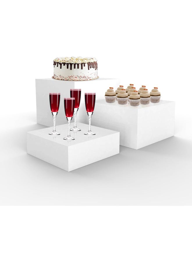 TPGP Buffet Risers, 6"X7"X8" Catering Supplies Buffet Display, Cake Stand 0.16 Inch Thicker Acrylic Cube Display Nesting Risers With Hollow Bottoms, Dessert Table Display Set, Acrylic Risers 3Pcs - Image 1