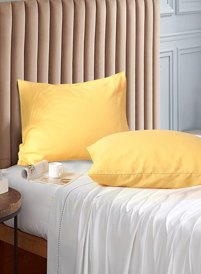 Evolive Ultra Soft Brushed Microfiber Standard Size 20"x30" Pillowcases Pair Set of 2 with Envelope Closure (20"x30" Standard, Yellow) - Image 1
