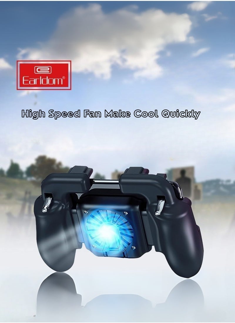 Earldom Mobile Game Controller with Cooling Fan, Phone Game Controller with Triggers Joystick for PUBG/Call of Duty/Fortnite, Phone Gaming Grip Gamepad for 4.7-7" Android iOS Phone  - Image 3