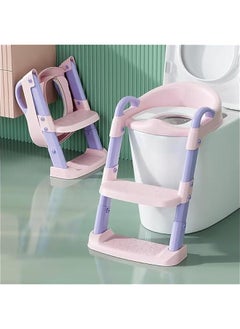 Gonice Potty Training Seat with Step Stool Ladder,Potty Training Toilet for Kids Boys Girls, Toddlers-Comfortable Safe Potty Seat with Anti-Slip Pads (PINK NEW)  - Image 1