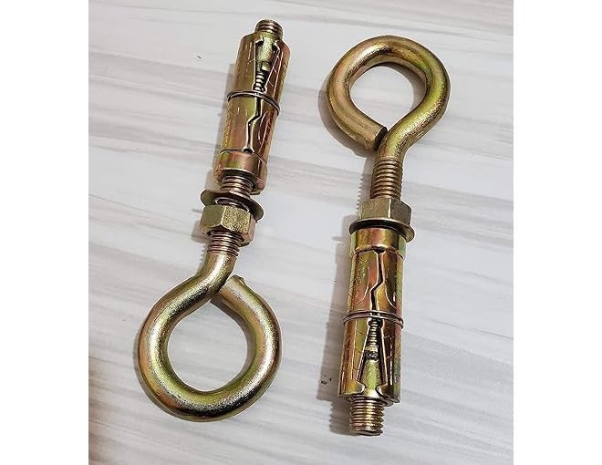 PMW - Iron Metal Wall Anchor Brass Fasteners Golden Bullet Anchor Fasteners Anchor Bolt Screw Fasteners Metal Fasteners I Bolt Anchor Fasteners (6MM, Pack of 40) - Image 2