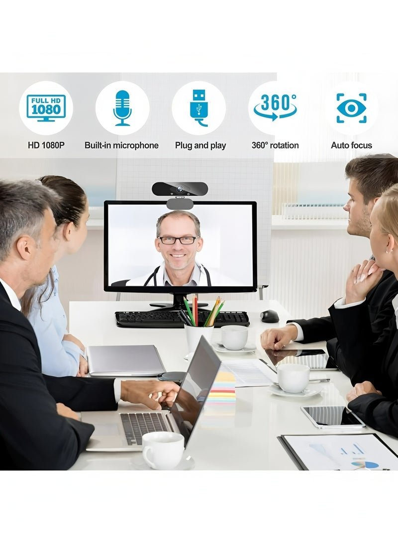 فليفيو كاميرا ويب USB للكمبيوتر مزودة بميكروفون مدمج وشبكة عالية الدقة رقمية مباشرة على سطح المكتب والكمبيوتر المحمول وفصل دراسي عبر الإنترنت ومؤتمرات الفيديو (2K) - Image 5