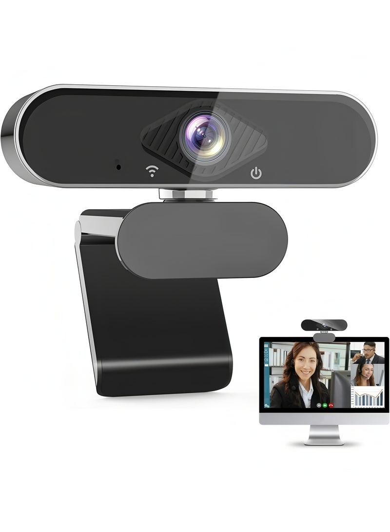 فليفيو كاميرا ويب USB للكمبيوتر مزودة بميكروفون مدمج وشبكة عالية الدقة رقمية مباشرة على سطح المكتب والكمبيوتر المحمول وفصل دراسي عبر الإنترنت ومؤتمرات الفيديو (2K) - Image 1