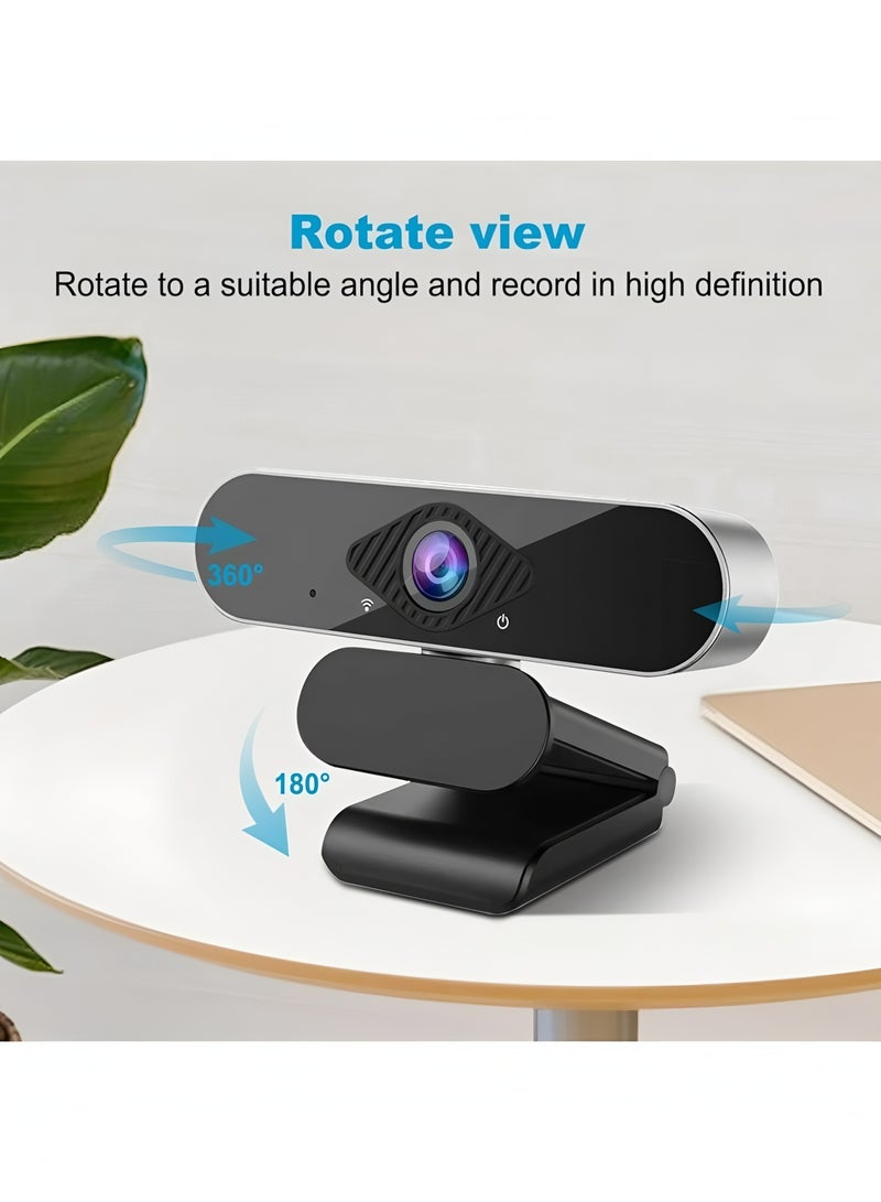 فليفيو كاميرا ويب USB للكمبيوتر مزودة بميكروفون مدمج وشبكة عالية الدقة رقمية مباشرة على سطح المكتب والكمبيوتر المحمول وفصل دراسي عبر الإنترنت ومؤتمرات الفيديو (2K) - Image 2