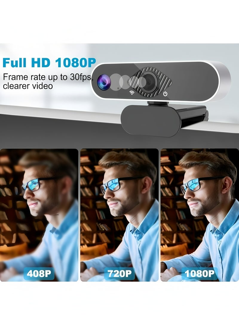 فليفيو كاميرا ويب USB للكمبيوتر مزودة بميكروفون مدمج وشبكة عالية الدقة رقمية مباشرة على سطح المكتب والكمبيوتر المحمول وفصل دراسي عبر الإنترنت ومؤتمرات الفيديو (2K) - Image 4