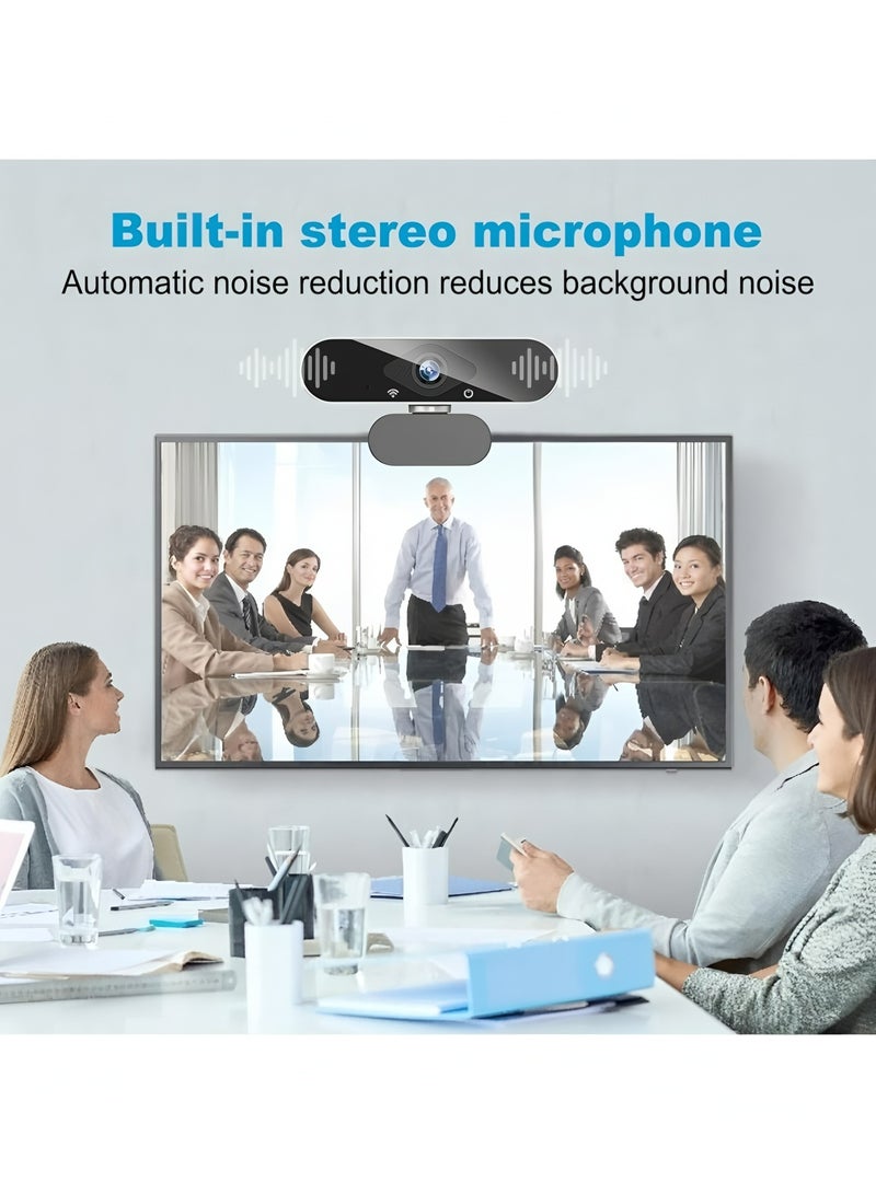 فليفيو كاميرا ويب USB للكمبيوتر مزودة بميكروفون مدمج وشبكة عالية الدقة رقمية مباشرة على سطح المكتب والكمبيوتر المحمول وفصل دراسي عبر الإنترنت ومؤتمرات الفيديو (2K) - Image 3