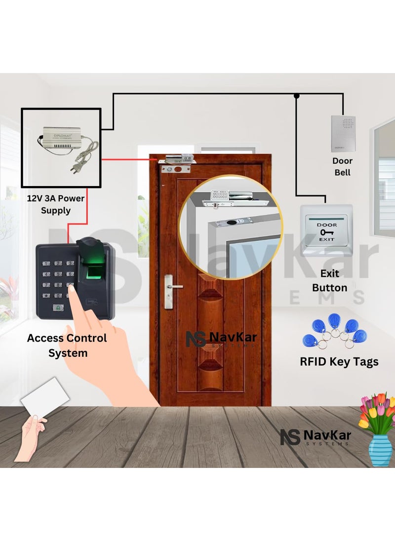 NAVKAR SYSTEMS NAVKAR SYSTEMS Biometric Access Control Drop Bolt Lock with WiFi Receiver  - Image 4
