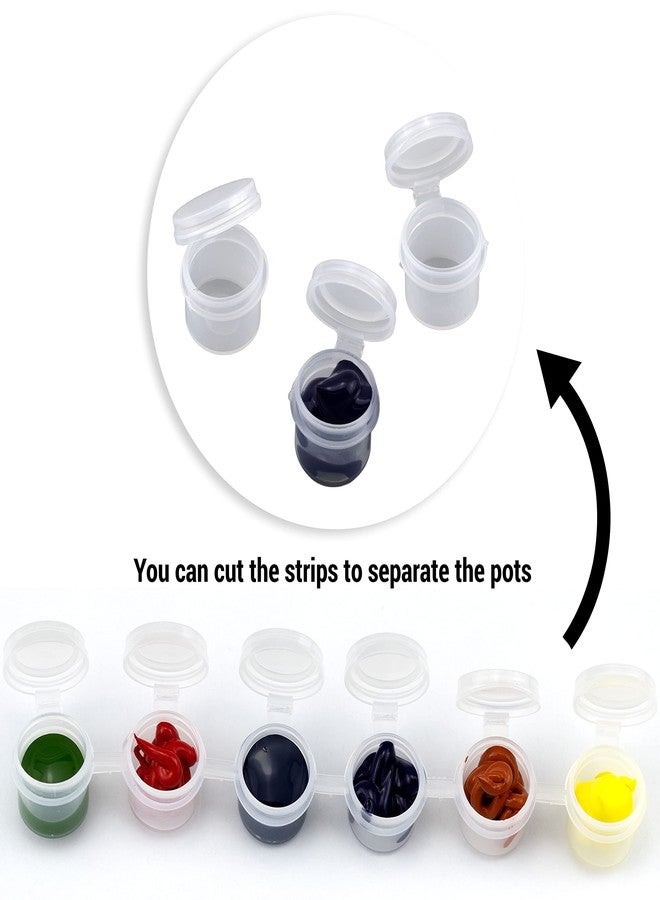 IFAMIO 24 Strips Empty Paint Pots Strips 144 Pots 2ml/ 0.07 oz Mini Paint Cup Pots with Lids Small Acrylic Paint Storage Containers Arts Crafts Supplies for Classrooms School Festival - Image 4