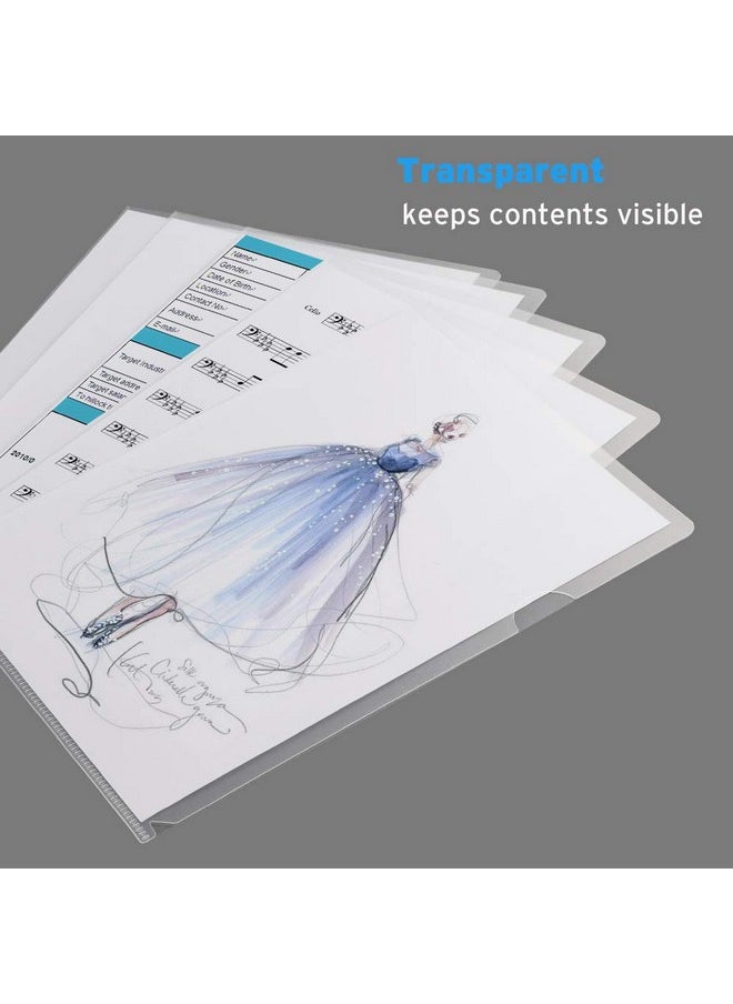 Sooez - 25 Pack Clear Document Folder Project Pockets, Copy Safe Letter Size Us Paper Poly Jacket Sleeves Folders Transparent Plastic Document Folders, Clear - Image 1