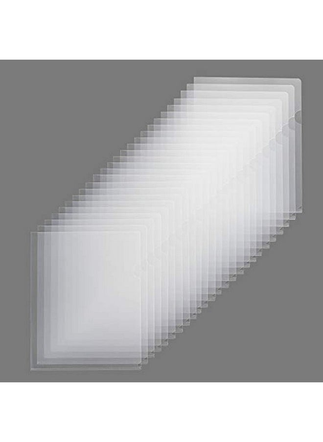 Sooez - 25 Pack Clear Document Folder Project Pockets, Copy Safe Letter Size Us Paper Poly Jacket Sleeves Folders Transparent Plastic Document Folders, Clear - Image 1