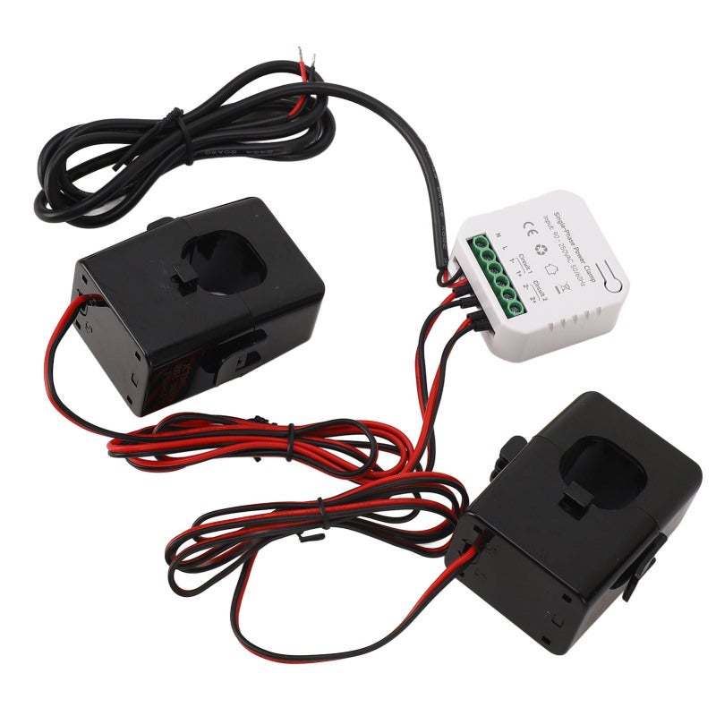 Smart Energy Monitoring Meter - Bidirectional Monitoring For Solar PV Systems Urban Power Grids, 2 X 200A Clamp Sensors, Zigbee Compatible, Real-Time Data Overload Protection For Home Solar Users - Image 1