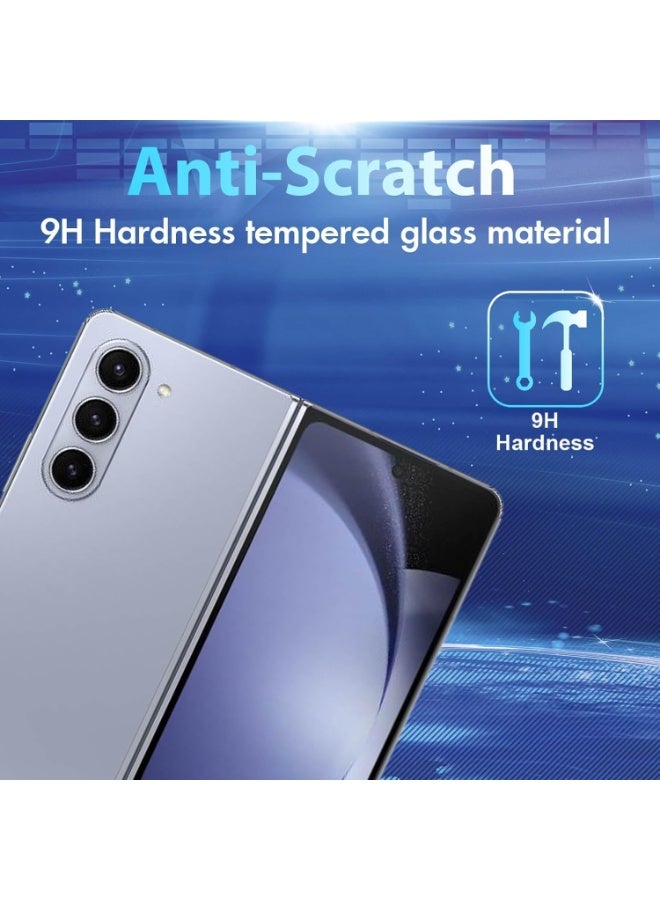 إلترازون Screen Protector Compatible with Galaxy Z Fold 5 5G – Includes 2 Inner TPU Films, 2 Outer Tempered Glass Protectors, and 2 Camera Lens Covers, High Clarity, Anti-Shatter, Scratch-Resistant, Bubble-Free Installation, Premium Full Coverage Protection for Foldable Smartphone Display, Outer Screen, and Rear Camera Modules - Image 3