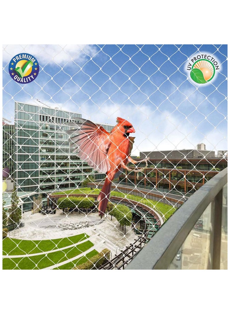 shalimar Shalimar Anti-Bird Net – 10 x 10 Feet – UV Stabilized HDPE Monofilament Netting for Balcony, Garden, Windows & Pigeon Control – Durable & Weatherproof Bird Net  - Image 3