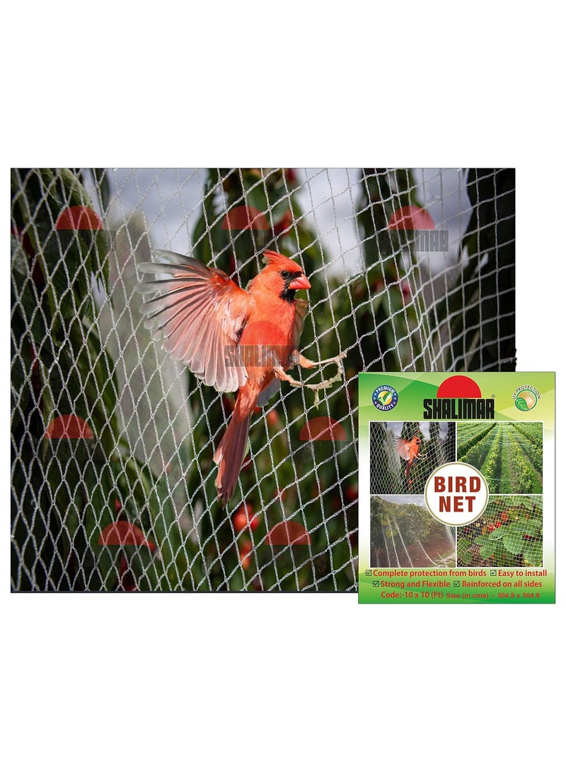 shalimar Shalimar Anti-Bird Net – 10 x 10 Feet – UV Stabilized HDPE Monofilament Netting for Balcony, Garden, Windows & Pigeon Control – Durable & Weatherproof Bird Net  - Image 2