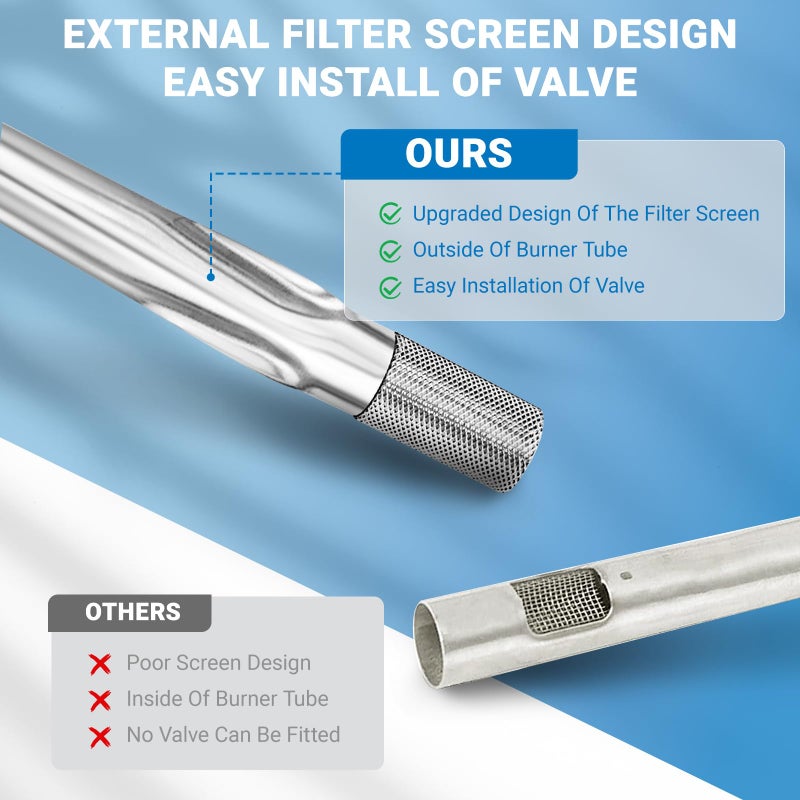 Uniflasy 65032 Grill Burner Tube for Weber Q3200, Q300, Q320, Q3000, 404341, 57060001, 586002 Gas Grills, 304 Stainless Steel Grill Replacement Burner for Weber Q Series 60036, 80385 - Image 4