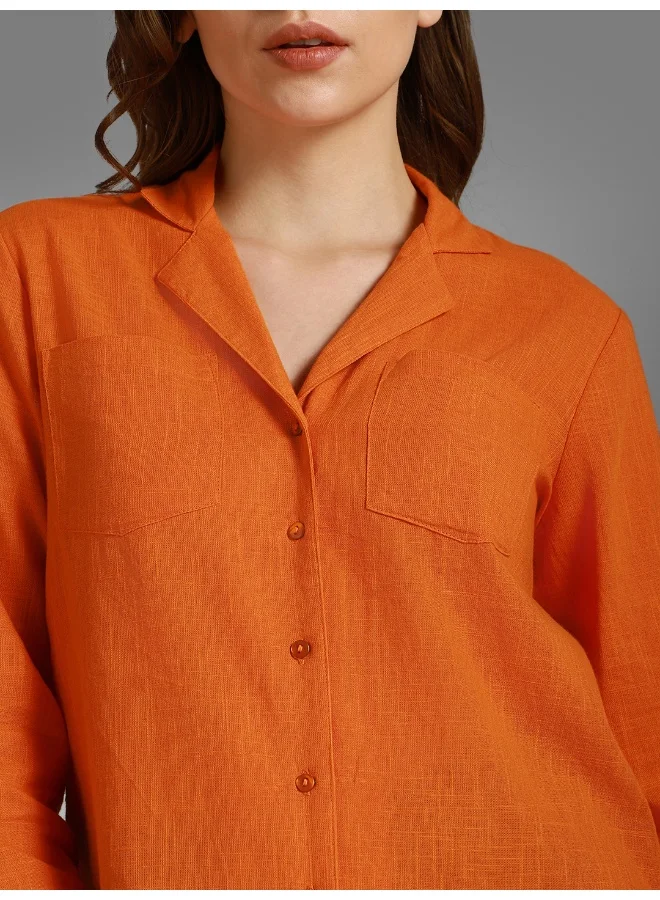 HIGH STAR Women Orange Shirt - Vibrant and Trendy for Everyday Comfort