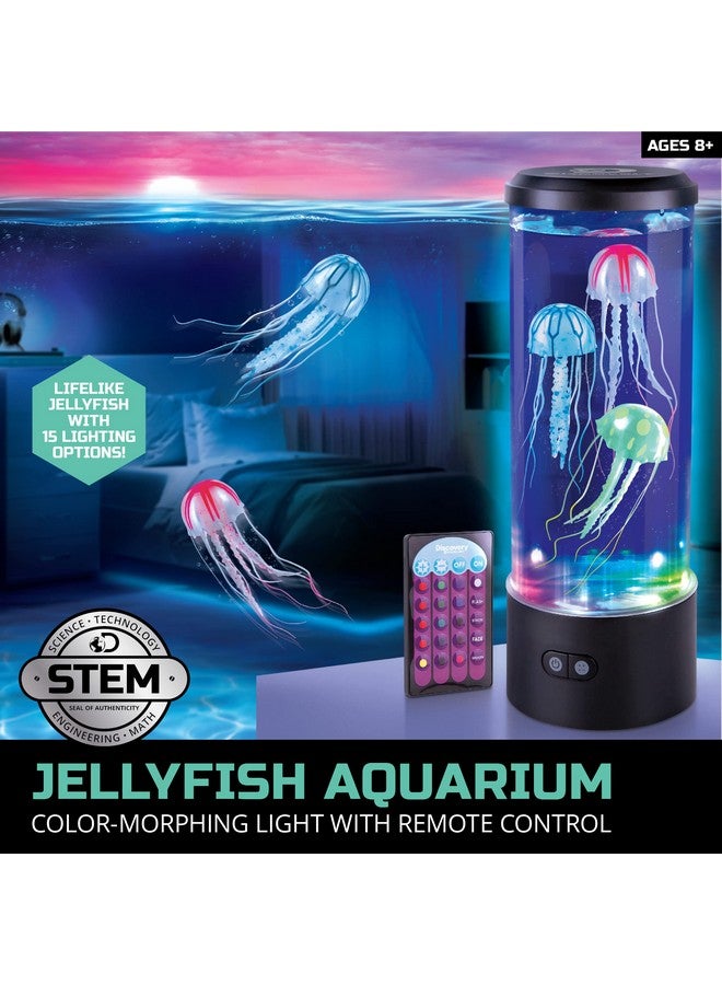 Discovery Kids Discovery #Mindblown Jellyfish Aquarium Color-Morphing Lamp with 15 Light Options and Remote Control, Educational Biology Themed Bedroom Light for Kids & Adults Ages 8 and Up - Image 2