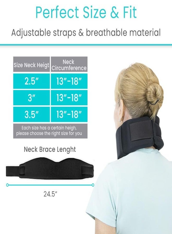 Vive Neck Brace Cervical Collar - Soft Foam for Neck Pain, Sleeping, Support for Women & Men - Universal Size Orthopedic Collar for Stiff & Pinched Nerve - Adjustable Wrap, Chin Contour (2.5") - Image 4