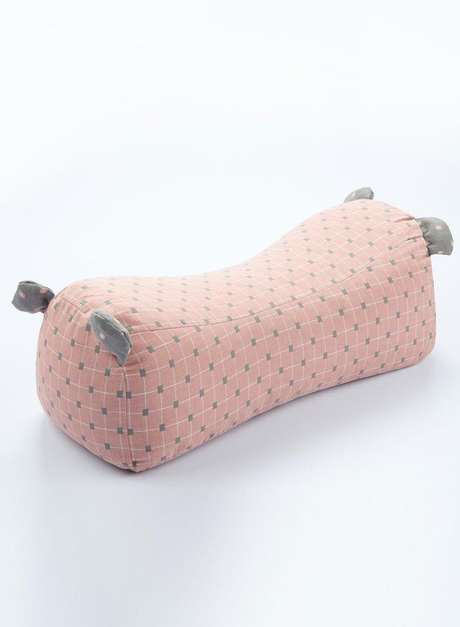 EDMILE Adjustable Buckwheat Neck Pain Relief Pillow, Neck Roll Pillow for Sleeping, Customizable Firmness Round Neck Pillow, Cooling Support for Side and Back Sleepers, Pink 16"x6" - Image 1