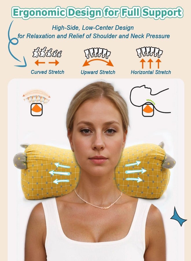 EDMILE Adjustable Buckwheat Neck Pain Relief Pillow, Neck Roll Pillow for Sleeping, Customizable Firmness Round Neck Pillow, Cooling Support for Side and Back Sleepers, Pink 16"x6" - Image 3