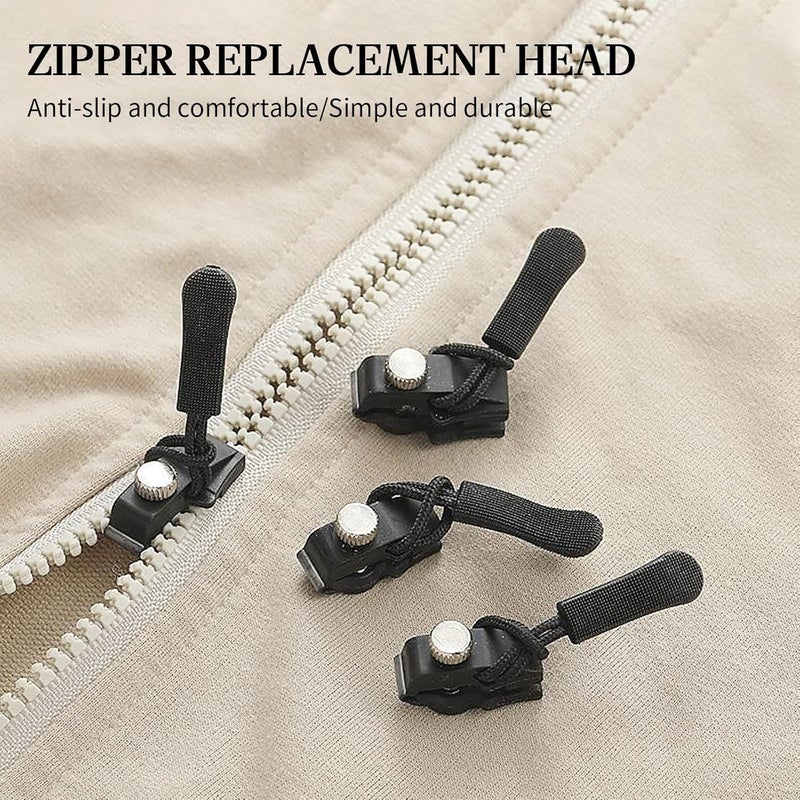 Defflo Defflo Universal Screw Fix Removable Zippers for Bags 3pcs Instant Zipper Repair Kit Universal Zipper Slider Replacement Adjustable Zipper Fixer Zipper Pull for Luggage Backpack Wallets Suitcases Tents Jackets Skirts Jeans - Image 2
