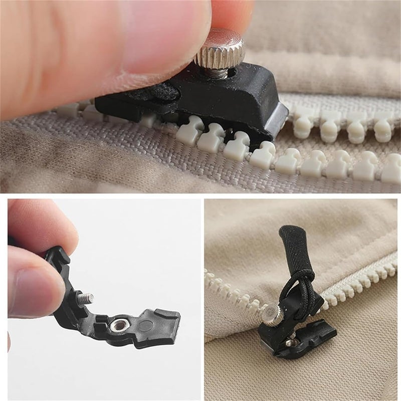 Defflo Defflo Universal Screw Fix Removable Zippers for Bags 3pcs Instant Zipper Repair Kit Universal Zipper Slider Replacement Adjustable Zipper Fixer Zipper Pull for Luggage Backpack Wallets Suitcases Tents Jackets Skirts Jeans - Image 4