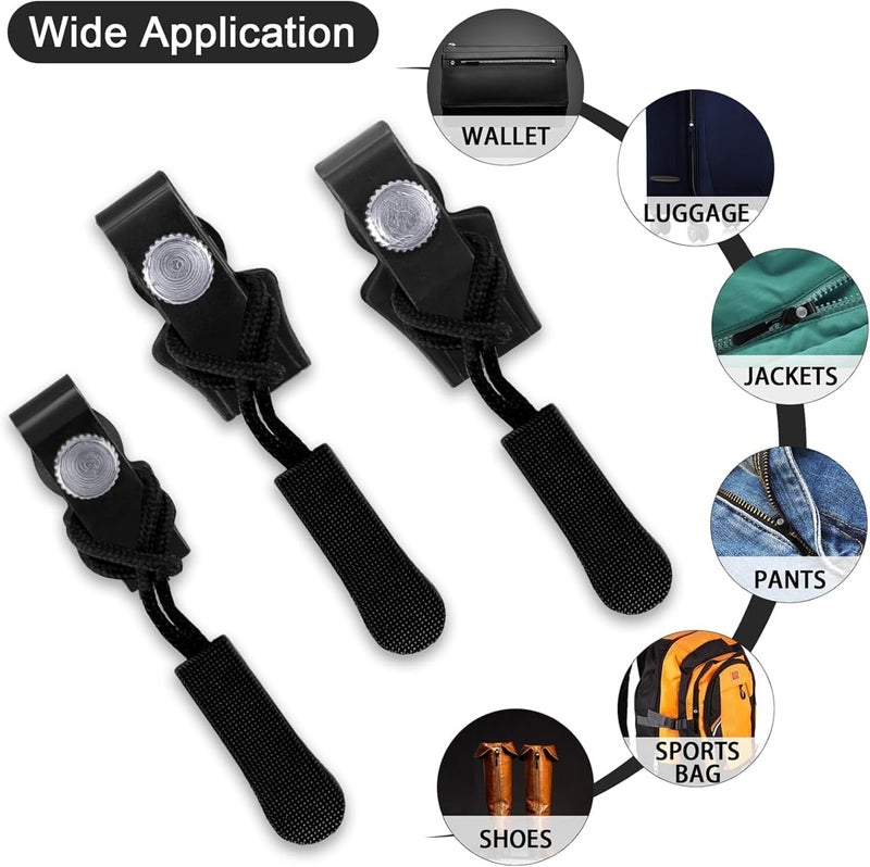 Defflo Defflo Universal Screw Fix Removable Zippers for Bags 3pcs Instant Zipper Repair Kit Universal Zipper Slider Replacement Adjustable Zipper Fixer Zipper Pull for Luggage Backpack Wallets Suitcases Tents Jackets Skirts Jeans - Image 3