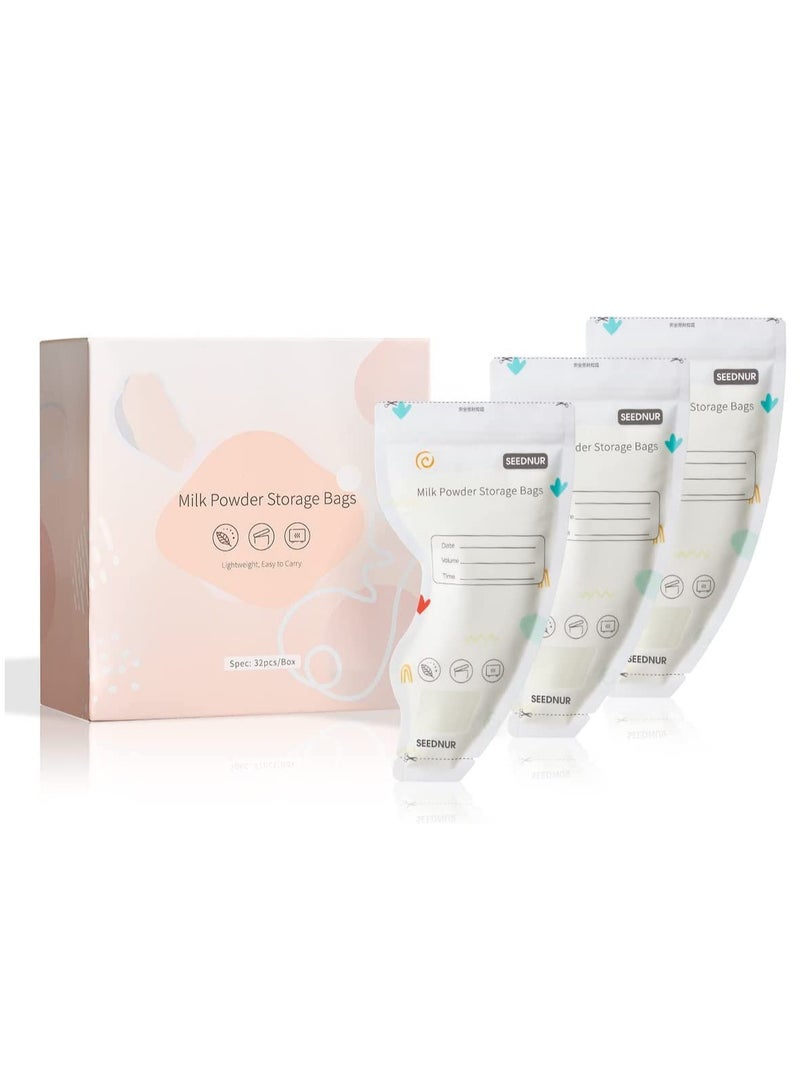 Baby Formula Storage Bag for Travel Milk Powder Dispenser Portable Infant Feeding Food Pouches Breastmilk Storage Bags 1.8oz with Temp-Sensing Doubled-Sealed Hygienically Self Standing 32pcs - Image 1