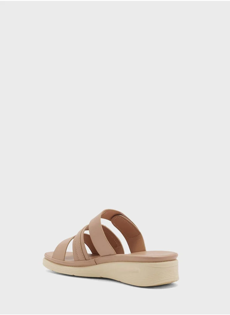 Vincci Multi Strap Mid Heel Wedge Sandals
